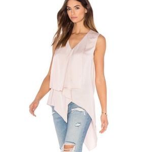BCBGMaxAzria Almond Pink Asymmetrical Hem Top